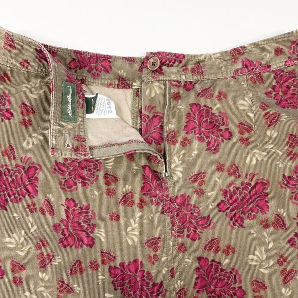 Eddie Bauer Corduroy Skirt Womens 10 Floral Boho Indie Cottagecore Goblincore - Picture 6 of 10